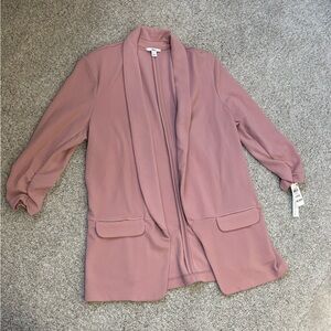 Bar Ill Mauve Pink 3/4 sleeve NWT Open Front Blazer Large